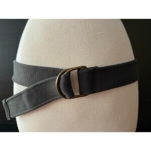 Wide Gray Cotton Belt w/Double D-Ring Buckle Womens sz 44